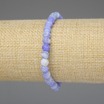 Brățară din agat înghețat – mărgele netede de 6 mm, lungime 18 cm, elastic