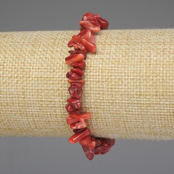 Brățară din fragmente de coral, 7–12×3–5 mm, lungime 18 cm, pe bază elastică