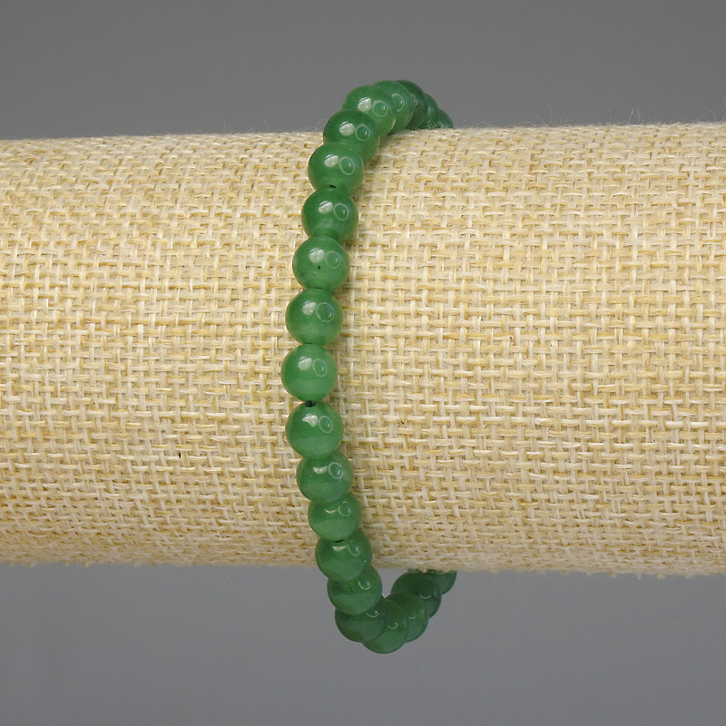 Brățară din crizopaz, bile netede de 6 mm, lungime 18 cm, pe elastic
