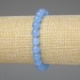 Brățară din acvamarin, bile netede de 8 mm, lungime 18 cm, elastică