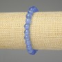 Brățară din ochiul pisicii de culoare albastră, mărgele netede de 8 mm, lungime 18 cm, pe elastic