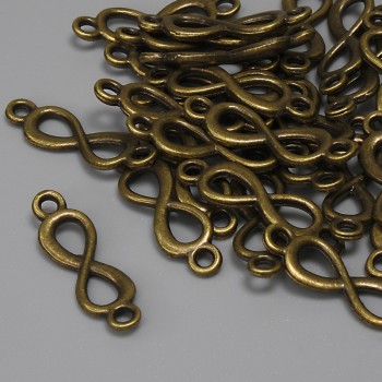 Conector Infinitul bronz 20×6 mm +/- ambalare 29 bucăți