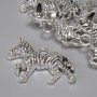 Pandantiv „Zebră”, culoare metalică argintie, diametrul 27x21 mm, gaură pentru lanț 3,2 mm, ambalaj 5 buc.