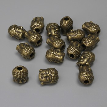 Mărgea-inserație Buddha, culoare bronz metalic, diametru 9×7 mm ± gaură 2,4 mm ± ambalare 16 buc.