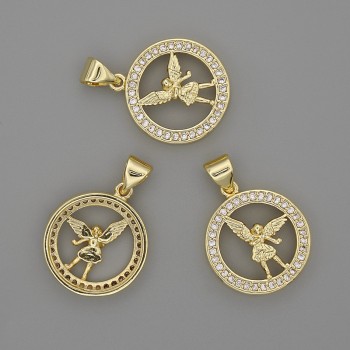 Pandantiv Înger 16 mm, lungime 22 mm, metal auriu