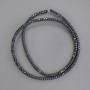 Mărgele de hematit rondel pătrat 3x2 mm, pe șnur, lungime 40 cm+