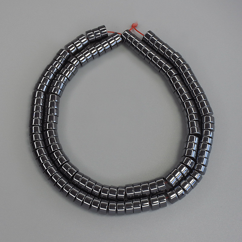Mărgele de hematit rondel 6x3 mm pe fir, lungime 40 cm+