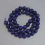 Mărgele din lazurit, sferice, cu fațete, diametrul de 8 mm, lungimea 36 cm, pe șnur