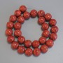 Mărgele din coral buretos, formă de bilă, diametrul de 14 mm, lungime aproximativă 40 cm, pe fir