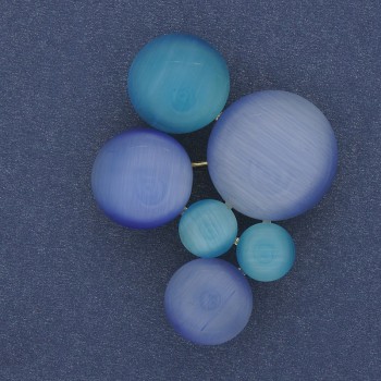 Broșă-pendulă Accent cu piatră ochi de pisică, metal auriu, 33x43 mm+