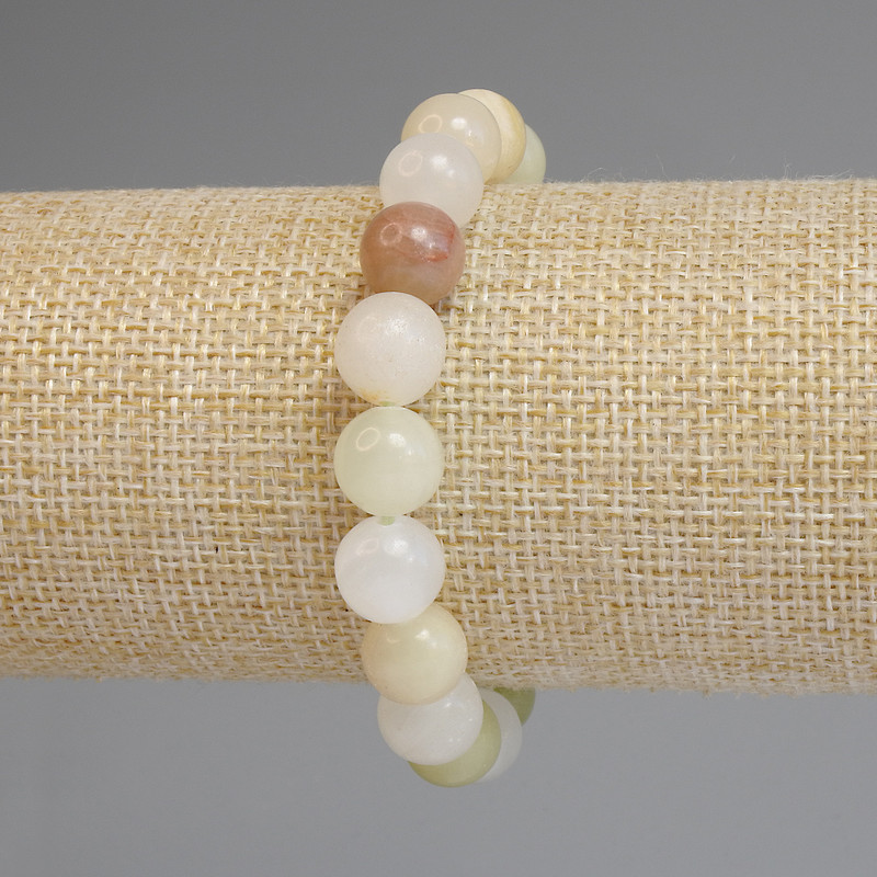 Brățară din onix, mărgele lucioase de 10 mm, lungime 18 cm, pe elastic