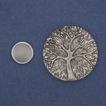 Broșă magnetică Accent Copac, 40 mm ± metal argintiu