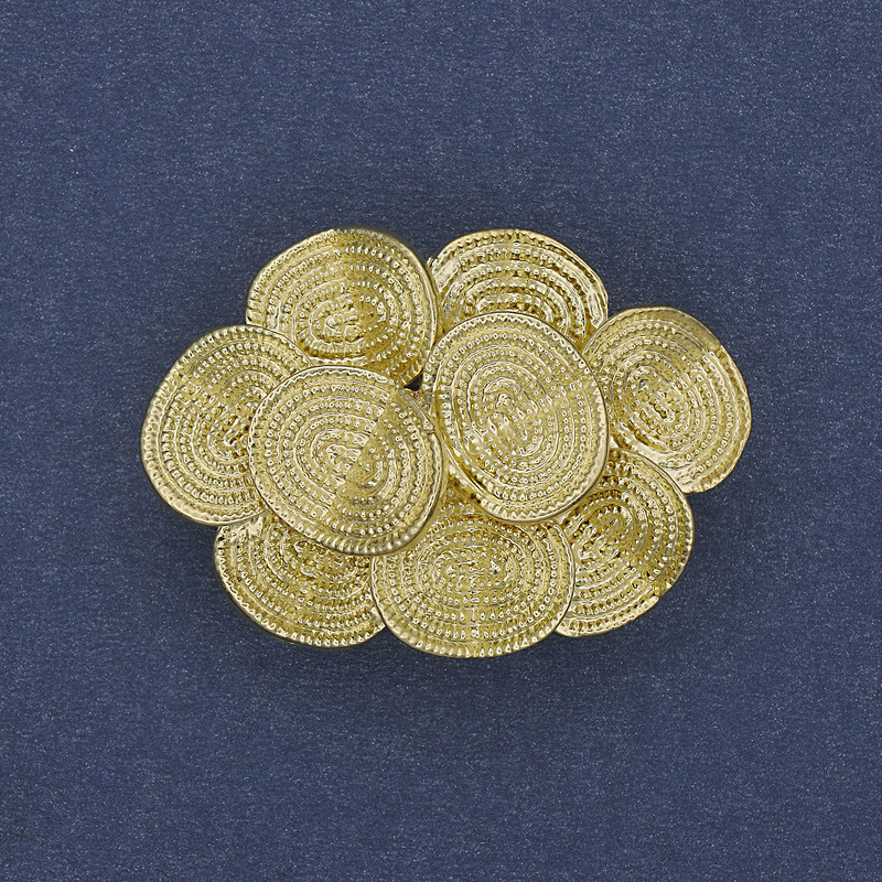 Broșă-pendentă Accent 36×26 mm, metal auriu