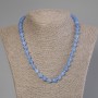Colier cu acvamarin, mărgele netede, diametrul 8 mm, lungime 50 cm, cu închidere
