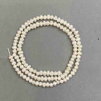 Mărgele din perle de râu naturale 3x4 mm, lungime aproximativă 35 cm, pe fir