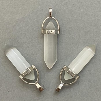 Pandantiv Ochiul pisicii hexagonal, cristal sferic, 8x31x41 mm+