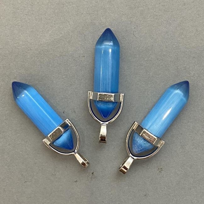 Pandantiv «Ochi de pisică» hexagonal, cristal, 8×31×41 mm+