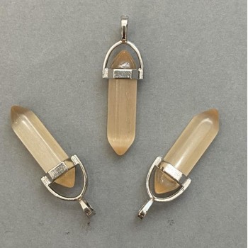 Pandantiv «Ochi de pisică» hexagonal cristal sferic 8x31x41 mm+