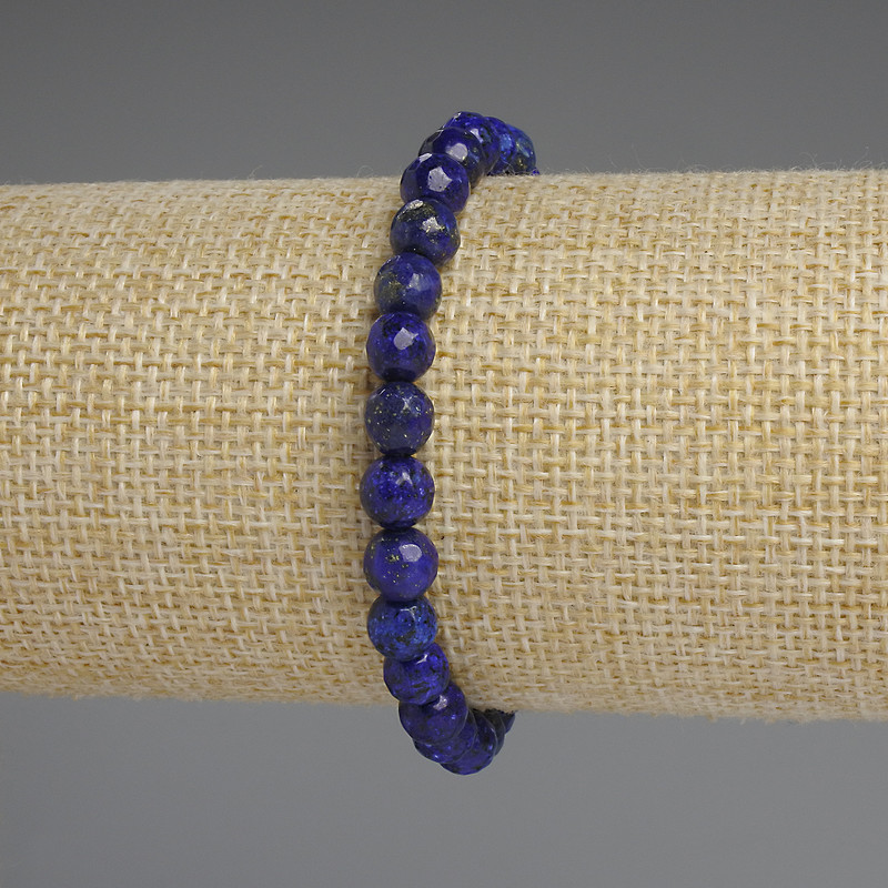 Brățară din lazurit, mărgele facete de 6 mm, lungime 18 cm, pe elastic