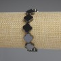 Brățară din hematit cu trifoi cu patru foi, 12x12 mm, lungime 18 cm, elastică