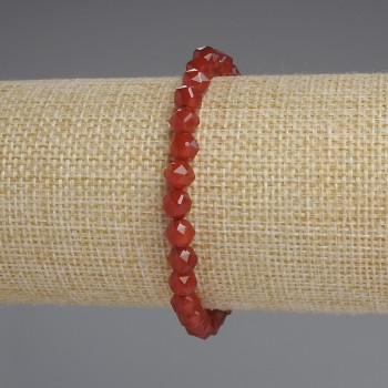 Браслет Сердолік багатогранники, діаметр 6х6мм+-, довжина 18см+- стрейч