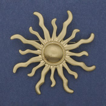 Брошка Ярило золотиста матова емаль золотистий метал 69мм+