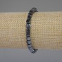 Brățară din hematit fațetat cuburi, diametrul 5×5 mm, lungime 18 cm, elastică
