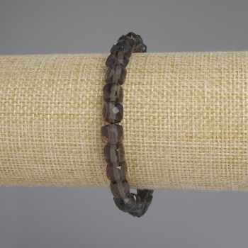 Brățară cu topaz fumuriu, cuburi facetate, diametru 7x7 mm, lungime 18 cm +/-