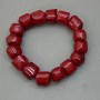 Brățară naturală din coral, tăietură fațetată, 10-12×12-13, 5 mm ±, lungime 18 mm ±, elastică