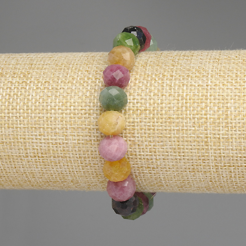 Brățară din turmalin tăiat în rondel, diametrul 10x8 mm, lungime 18 cm, pe elastic