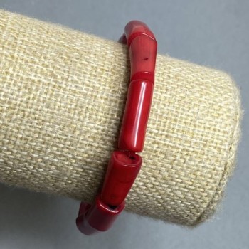 Brățară din coral «Rubka» 17-19×7-9 mm, lungime 18 mm, elastică