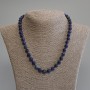 Colier din lazurit, mărgele tăiate, diametrul 8 mm, lungime 50 cm, cu închizătoare