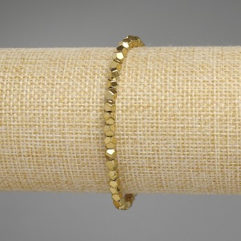 Brățară din hematit, culoare auriu, cu mărgele multifacetate, diametru 4×4 mm, lungime 18 cm, elastic