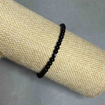 Brățară din agat, bile netede, diametrul 4,5 mm, lungimea 18 cm, elastică