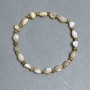 Brățară din sidef bej, fațetată, 7x7–8 mm, ± 9x5,5 mm, lungime 18 cm, pe elastic