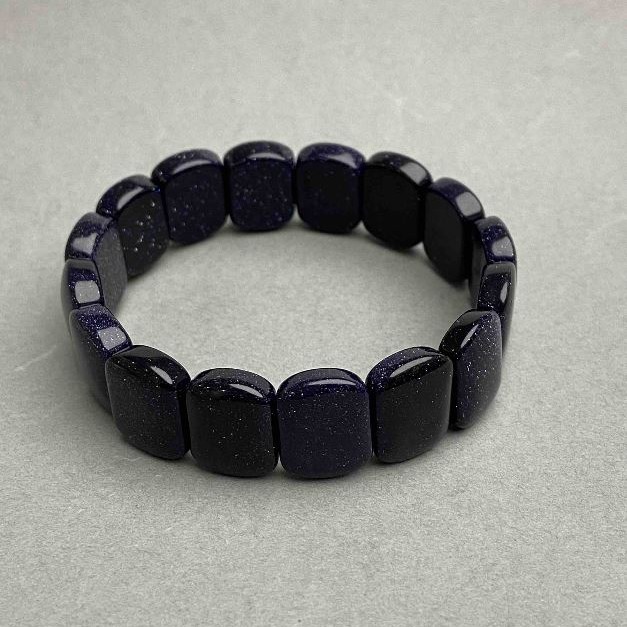 Brățară din aventurin „Noaptea Cairo” – verigi ovale, diametrul 15,5×12 mm, lungime 18 cm, elastic