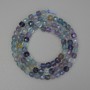 Mărgele de fluorit, cuburi tăiate, diametrul 4×4 mm, lungime 39 cm, pe șnur