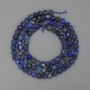 Mărgele din lazurit, cuburi tăiate, 4x4 mm ±, lungime 39 cm ±, pe șnur