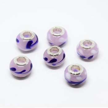 Mărgea Pandora din plastic, diametrul 14×11 mm, gaură de 4,5 mm, set de 6 bucăți