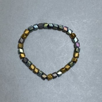 Brățară hematit valuri, diametru 6×6 mm, lungime 18 cm, elastică