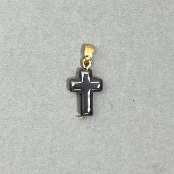 Pandantiv hematit în formă de cruce 22x10 mm+
