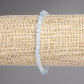 Браслет Аквамарин гранований кубик, діаметр 4х4мм+-, довжина 18см+- стрейч