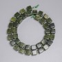 Mărgele din jadeit cubice 8×8 mm, cu mărgele de 3 mm, lungime 39 cm, pe șnur