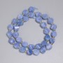 Mărgele de acvamarin tăiate în formă de rombi, 10x9 mm, +- cu mărgele de 3 mm, +- lungime 39 cm, +- pe fir