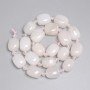 Mărgele din cuarț roz, fațetate, 15-16×11-12 mm ±, mărgele de 5 mm ±, lungime 39 cm ±, pe fir