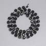 Mărgele din turmalină neagră, tăiate cuburi 5×5 mm, cu mărgele de 3 mm, lungime aproximativă 38 cm, pe șnur