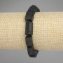 Brățară cu turmalin Sherl, fațetată, diametrul 12-8 mm, 5-11 mm, mărgele de 3 mm, lungime 18 cm, elastic