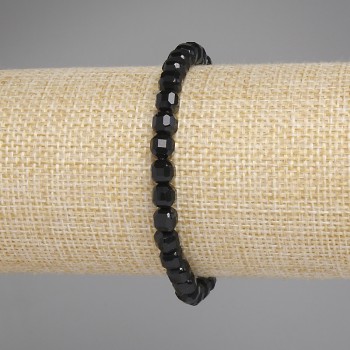 Brățară din turmălină facetată, cuburi de 5×5 mm, lungime 18 cm, pe elastic