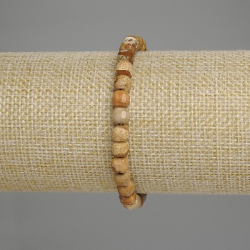 Brățară din jasper peisaj, cuburi fațetate 5x5x5 mm, lungime 18 cm +