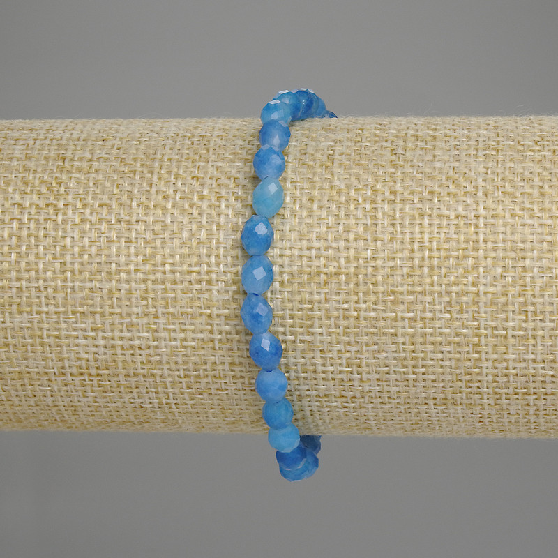 Brățară din apatită, mărgele tăiate 6x5 mm, lungime 18 cm +